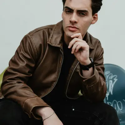 brown leather jacket straight outta 90s